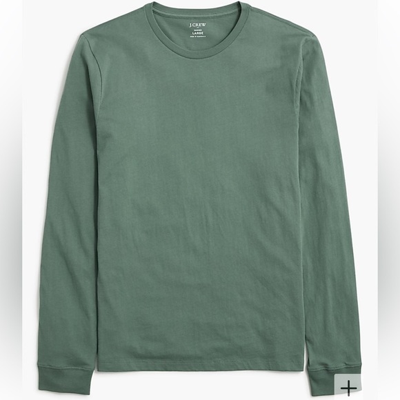 J crew long sleeved jersey tee Dark Eucalyptus - Picture 1 of 3